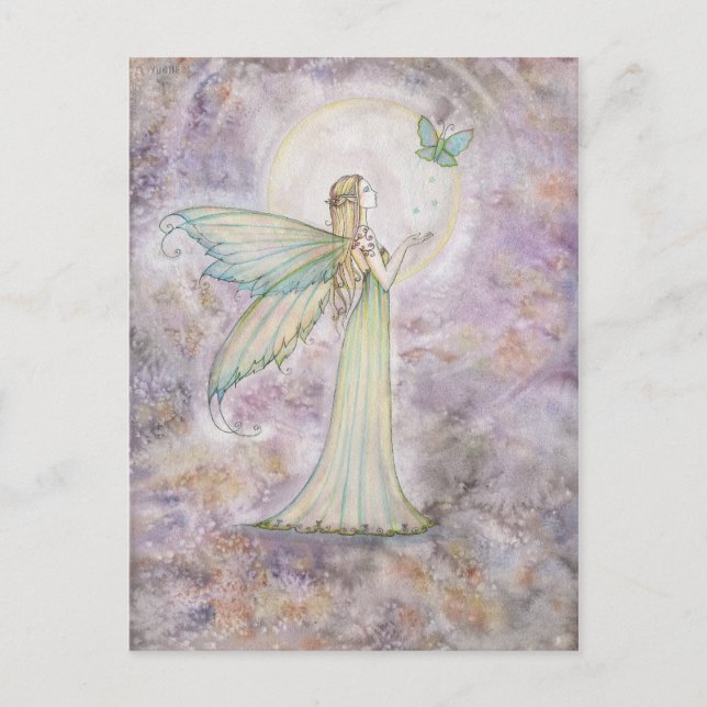 Fairy and Butterfly Postcard Vykort (Framsida)