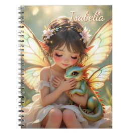 Fairy and Dragon | Chibi Anime Fairy Tale Anteckningsbok