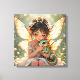 Fairy and Dragon | Chibi Anime Fairy Tale Canvastryck