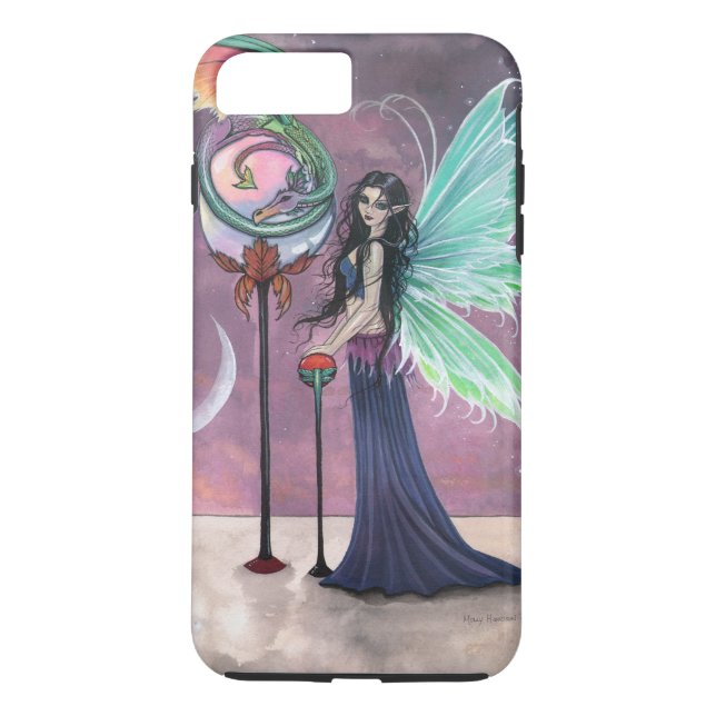 Fairy and Dragon Fantasy Art Case-Mate iPhone Skal (Baksida)