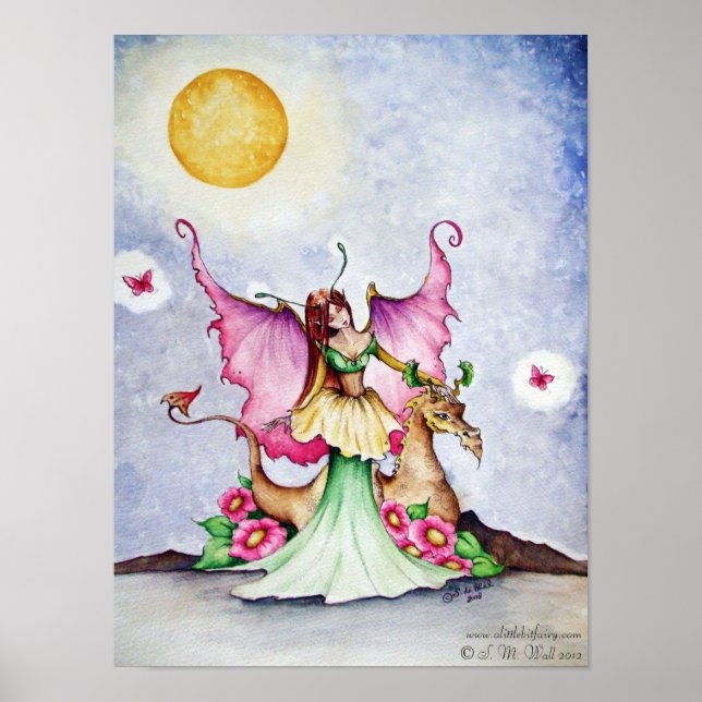Fairy and Dragon Moonlight Friends & Butterflies Poster (Framsidan)