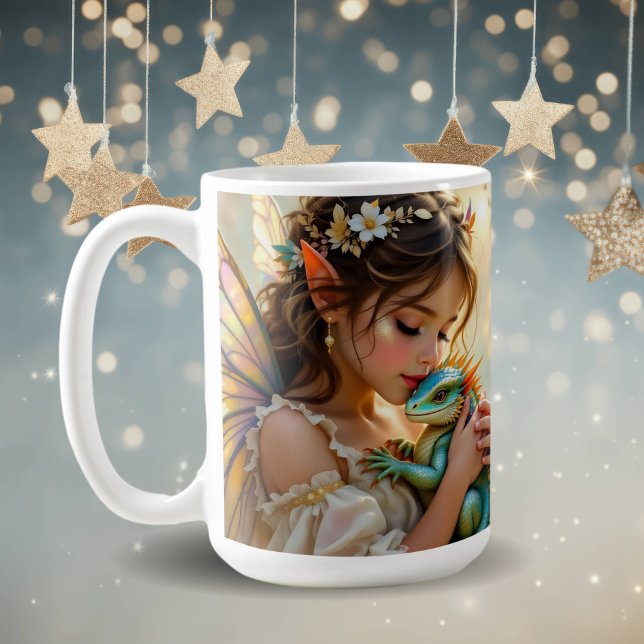Fairy and Dragon Mystical Personalized Kaffemugg (Skapare uppladdad)