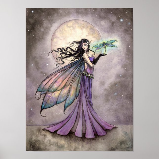 Fairy and Dragonfly Fantasy Art Poster (Framsidan)