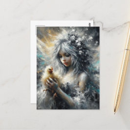Fairy and her Little Buff Chick Vykort