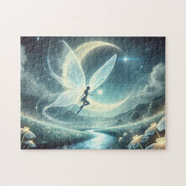 Fairy and Moon Enchanted Night Sky Pussel