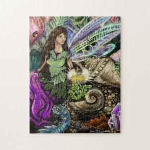Fairy and Newt Friends Fairytale Illustration Art Pussel