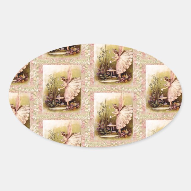 Fairy Angel Ovalt Klistermärke (Framsida)