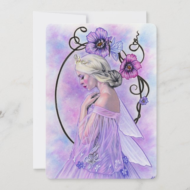 Fairy art nouveau notecard tack kort (Framsida)