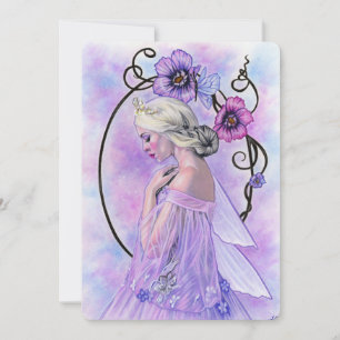 Fairy art nouveau notecard tack kort