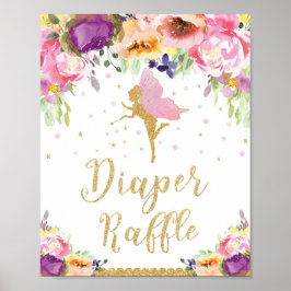 Fairy Baby Shower Diaper Raffle Flicka Poster