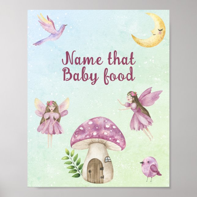 Fairy baby shower Name that baby food Poster (Framsidan)