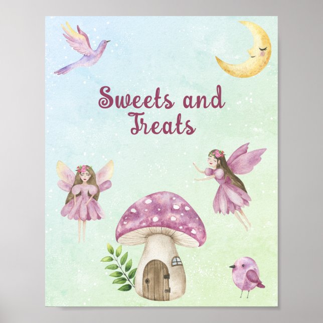 Fairy baby shower Sweets and Treats Poster (Framsidan)