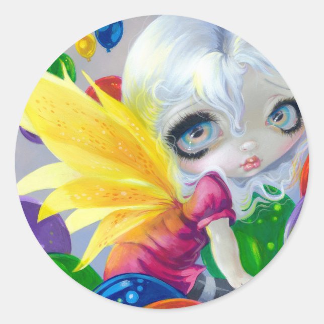 "Fairy Balloons"-märke Runt Klistermärke (Framsida)