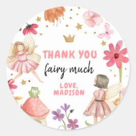 Fairy Birthday 1st Fairy Tack Sticker Favor Runt Klistermärke