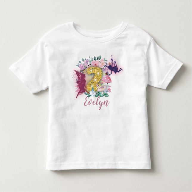 Fairy Birthday 2 Birthday Shirt T Shirt (Framsida)