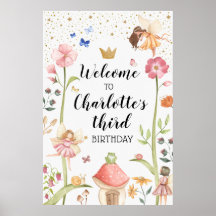 Fairy Birthday BackDrop Poster