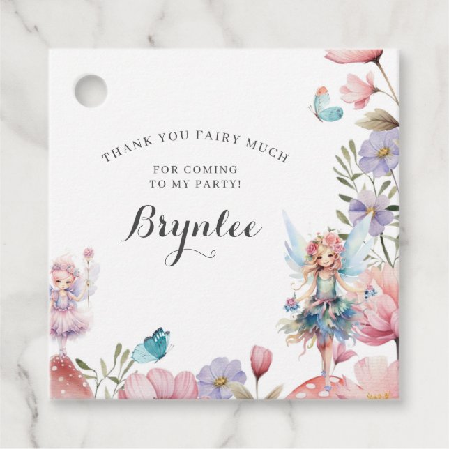Fairy Birthday, Garden Party, Enchanted, Whimsical Gåvor Etiketter (Framsida)