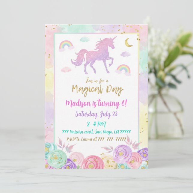 Fairy Birthday Invitation Whimsical Magical Party Inbjudningar (Stående Fram)