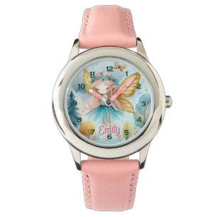 Fairy Birthday Teal Guld Rosa Princess Fairytale Armbandsur