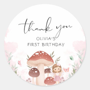 Fairy Birthday, trollstav Runt Klistermärke