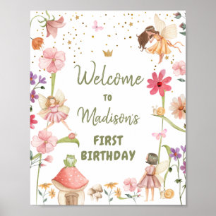 Fairy Birthday Välkomsthälsning - Rosa hos Forest  Poster