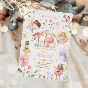 Fairy Birthday Whimsical Princess Fairy Birthday Inbjudningar