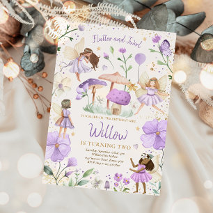 Fairy Birthday Whimsical Princess Fairy Birthday Inbjudningar