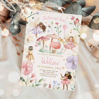 Fairy Birthday Whimsical Princess Fairy Birthday Inbjudningar