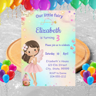 Fairy Birthday Whimsical Princess Fairy Birthday Inbjudningar