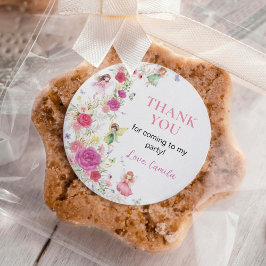 Fairy Blommigt Birthday Classic Round Sticker Runt Klistermärke