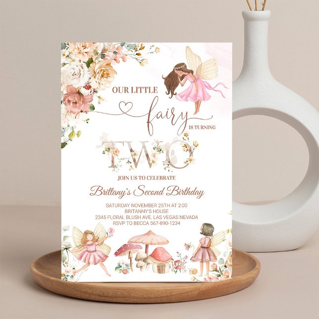 Fairy Blommigt Butterfly Magic Birthday Inbjudningar (Skapare uppladdad)