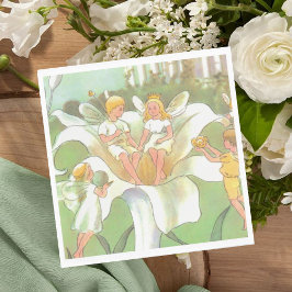 Fairy Blommigt Garden Enchanted Forest Girl Birthd Pappersservett