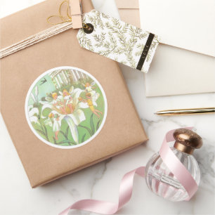 Fairy Blommigt Garden Enchanted Forest Girl Birthd Runt Klistermärke