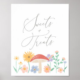 Fairy Blommigt Girl Birthday Sweets and Treats Sig Poster