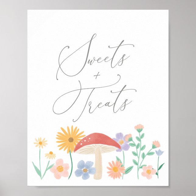 Fairy Blommigt Girl Birthday Sweets and Treats Sig Poster (Framsidan)