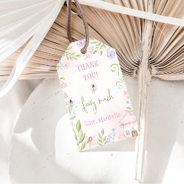 Fairy Blommigt Girl Födelsedagsfest Gift Märkres Presentetikett