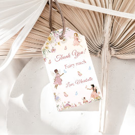 Fairy Blommigt Girl Födelsedagsfest Gift Märkres Presentetikett