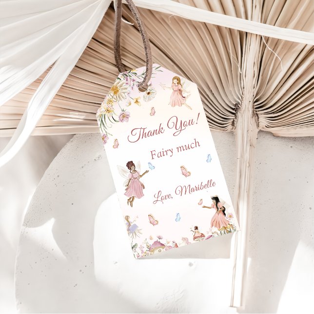 Fairy Blommigt Girl Födelsedagsfest Gift Märkres Presentetikett (Skapare uppladdad)