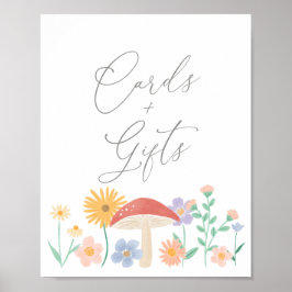 Fairy Blommigt Girl Födelsedagskort och Gifts Sign Poster