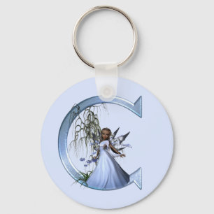 Fairy Blue Monogram C Nyckelring