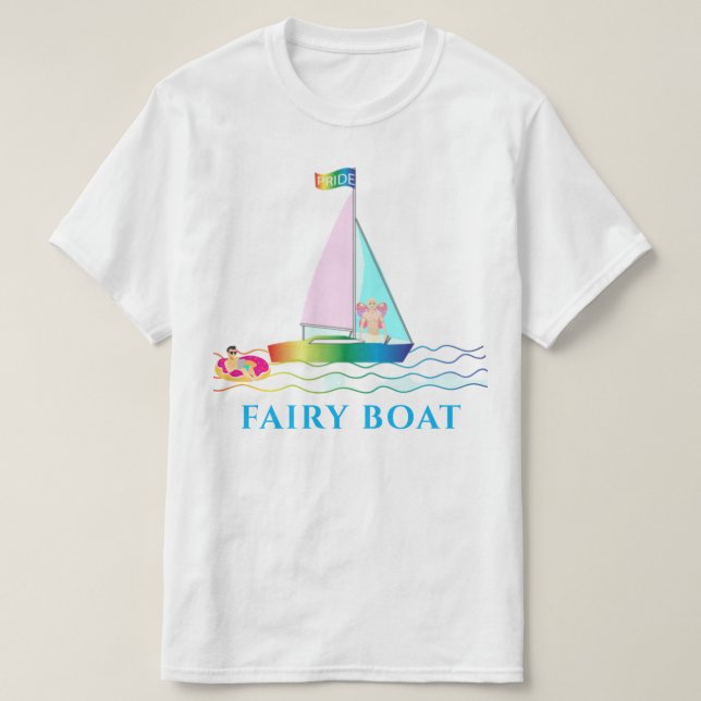 Fairy Boat LGBTQ+ GAY PRIDE Twink T Shirt (Design framsida)