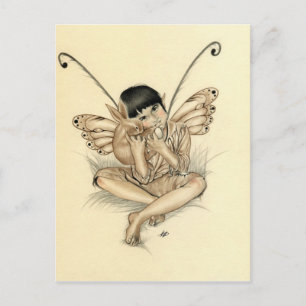 Fairy Boy Bunny Postcard Vykort