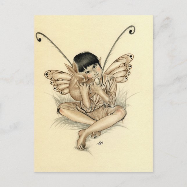 Fairy Boy Bunny Postcard Vykort (Framsida)