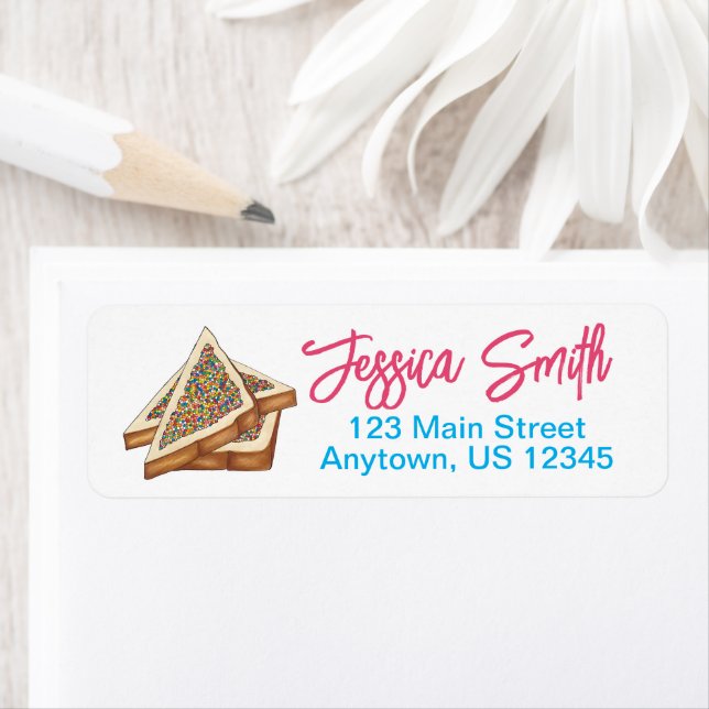 Fairy Bread Hundreds and Thousands Australian Food Returadress Etikett (Insitu)