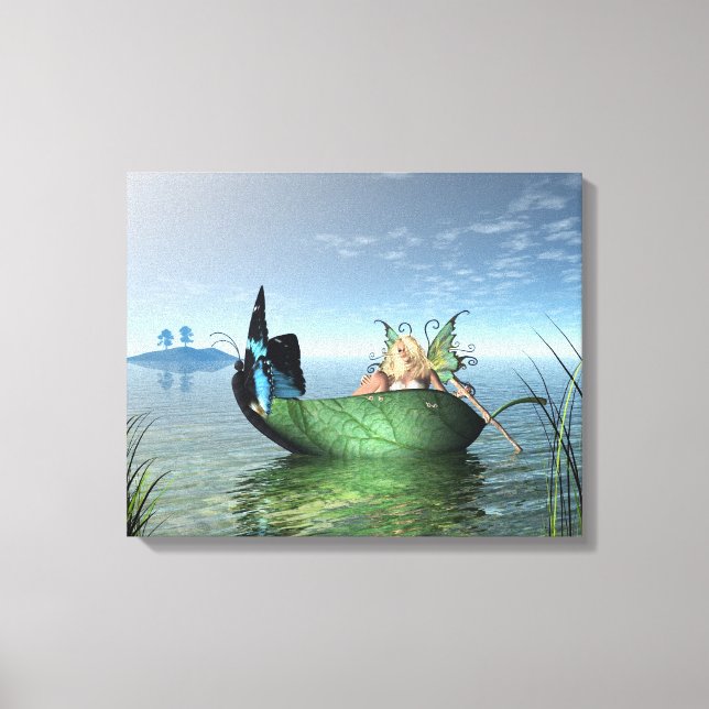 Fairy Butterfly Boat Canvastryck (Framsida)