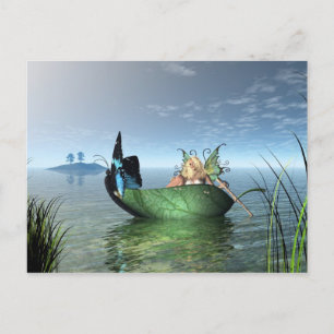 Fairy Butterfly Boat Vykort