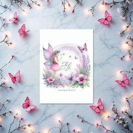 Fairy Butterfly Garden Flutter Kärlek Baby Shower Tack Kort