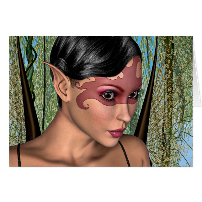 Fairy Butterfly Hälsningskort (Framsidan Horizontal)