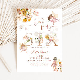 Fairy Butterfly Magic Wildblomma 6e Birthday Inbjudningar