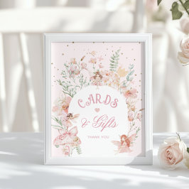 Fairy Cards and gifts Whimsical Pink Birthday Poster